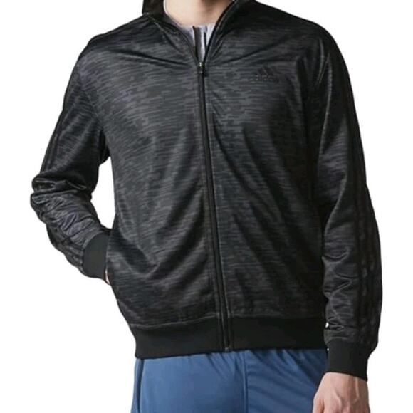 Adidas Men’s Medium Black Track Jacket Essentials Tricot Full Zip EUC - Picture 1 of 7